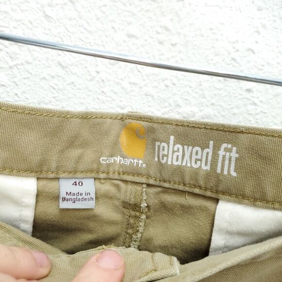 CARHARTT Men's Relaxed Fit Tan Cargo Carpenter Work Shorts - Picture 3 of 8